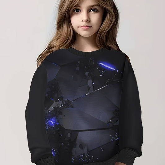 Kids Crew Neck Long Sleeve Sweatshirt Pullover Tops
