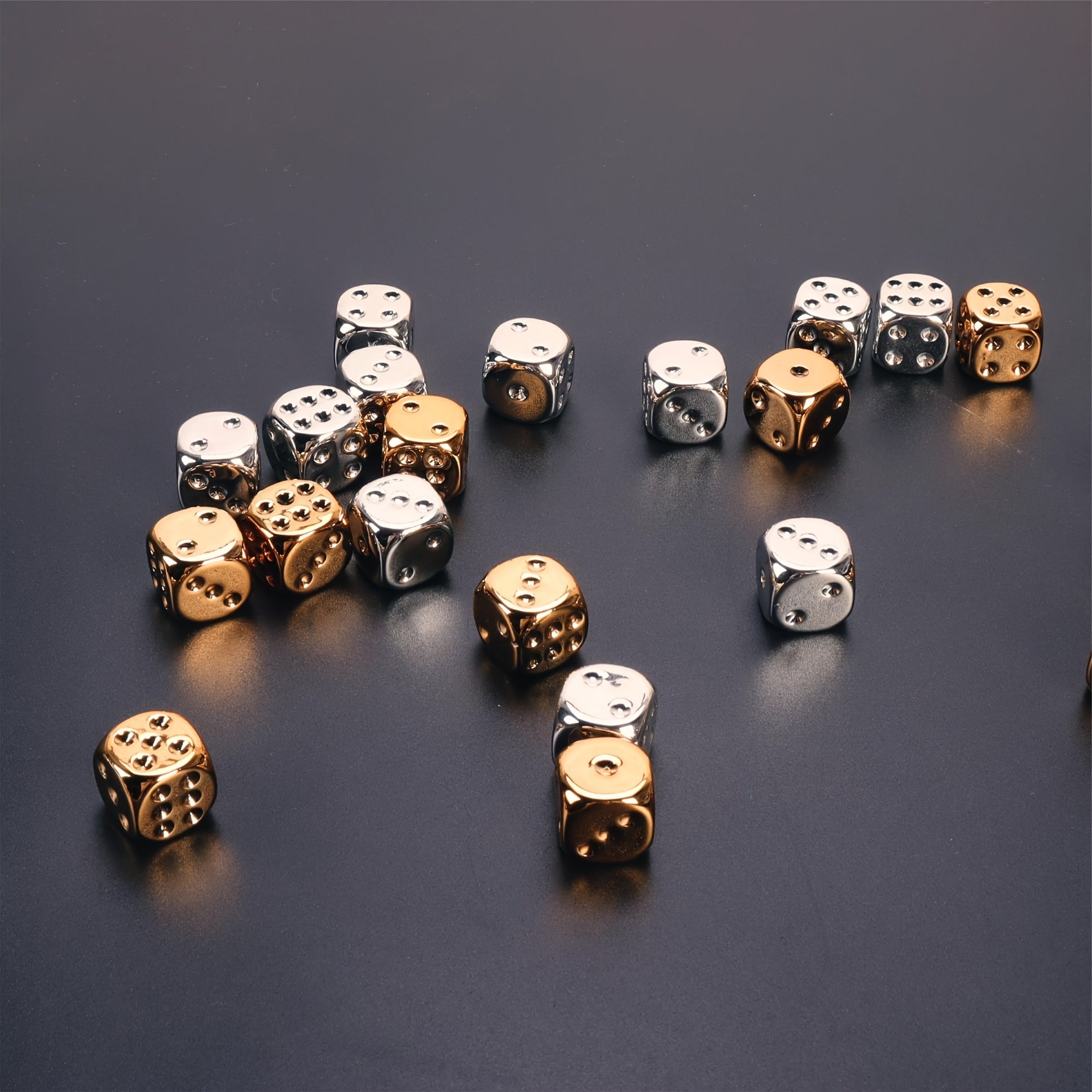 10pcs Metal Acrylic Dice for Family Entertainment Game