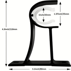 2pc Aluminum Alloy Curtain Rod Bracket Strong Load-bearing Capacity