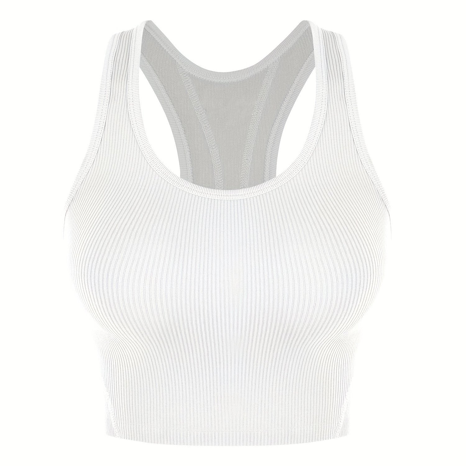 Crop Tops Racerback Yoga Vest Women Gym Seamless Ribbed Sleeveless Tank Tops