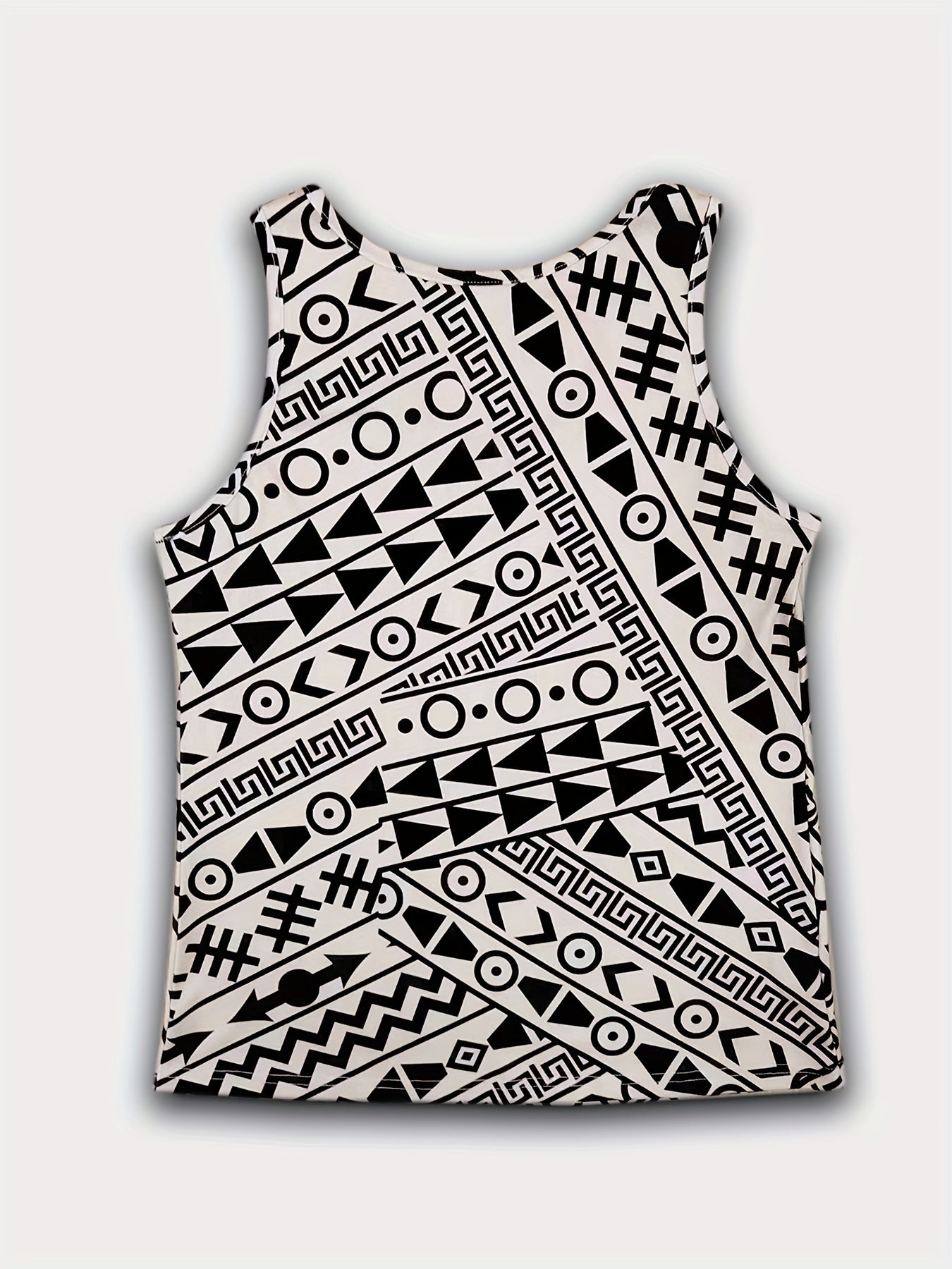 Geometric Print Tank Top Sleeveless Summer Top