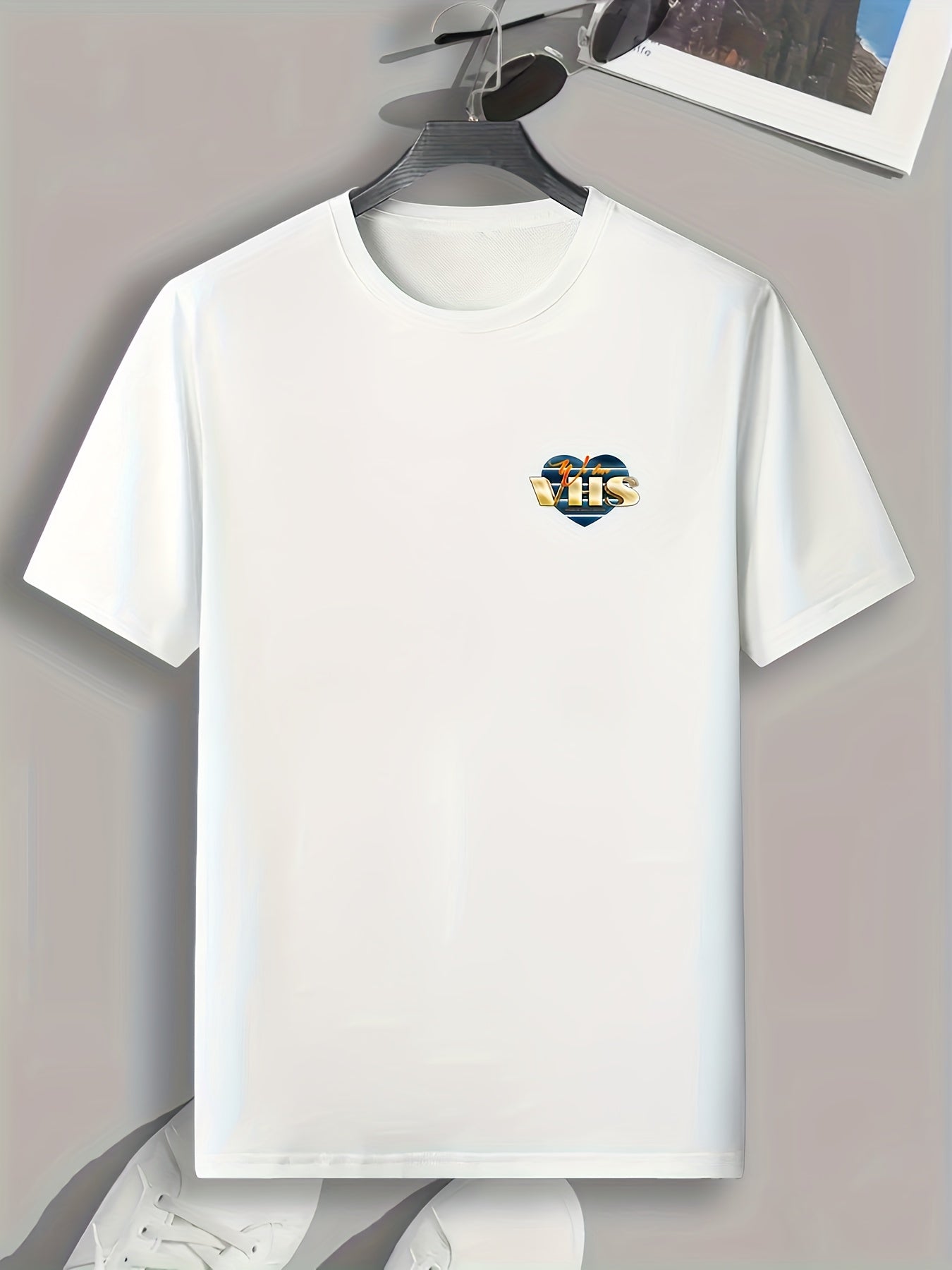 Letter Pattern Print Men's Comfy Sports T-shirt Graphic Tee