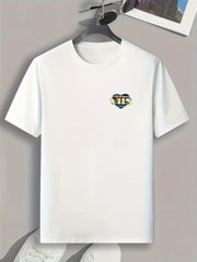 Letter Pattern Print Men's Comfy Sports T-shirt Graphic Tee