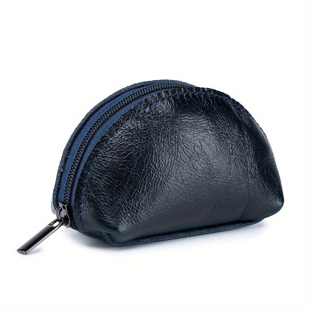 Small Leather Coin Purse Zipper Storage Bag