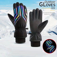 Men's Winter Reflective Gloves Plus Velvet Windproof Waterproof Touch Screen