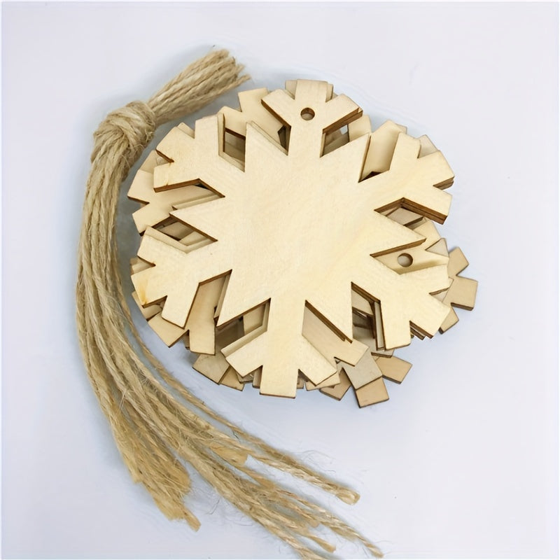 10pcs Wooden Christmas Tree Hanging Decoration DIY Crafts 3inch