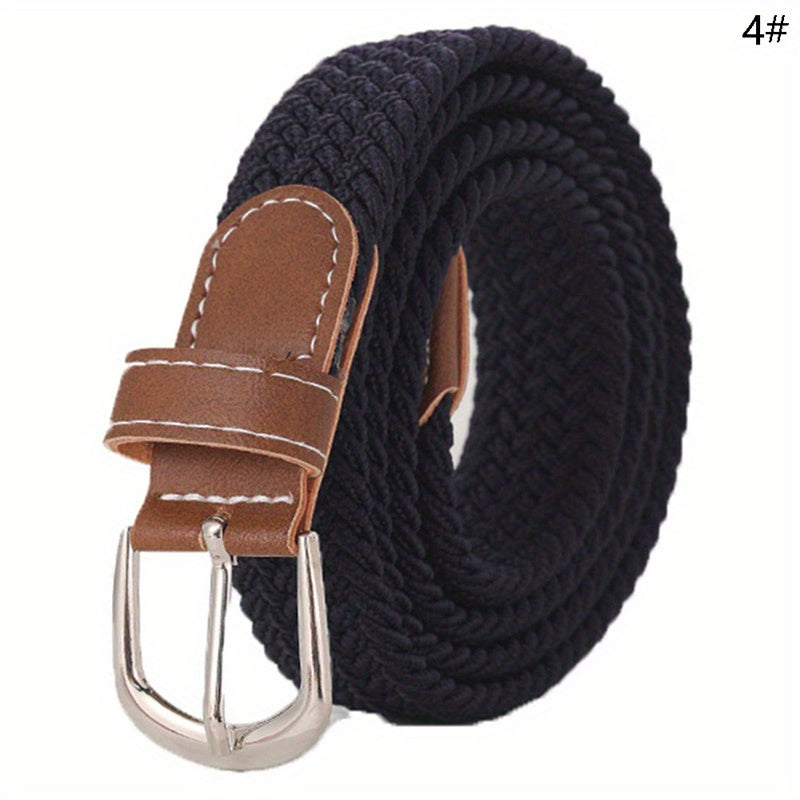 Stylish Braid Canvas Belt Unisex Solid Jeans Pants Belt