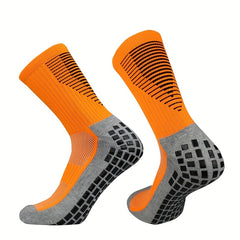 Non slip Silicone Soccer Socks Breathable Line Pattern