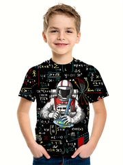 Colorful Astronaut Print Kid's T shirt Short Sleeve Top