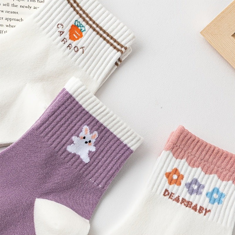 3 Pairs Cartoon Print Socks Women's Stockings