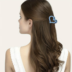 Sweet Love Heart Hair Claw Acrylic Hairpin Matte Frosted Hair Accessories