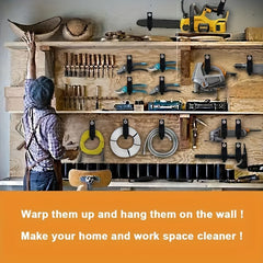 3pcs Extension Cord Organizer Hanger with Hook and Loop Cord Wrap
