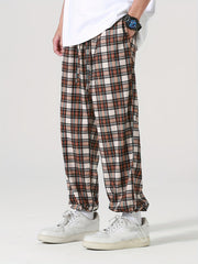 Men's Plaid Casual Cropped Pants
