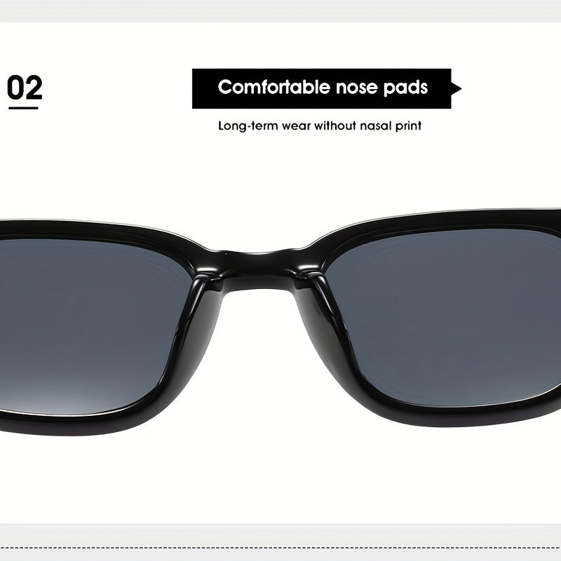 Small Square Frame PC Rice Nail UV400 Sunglasses