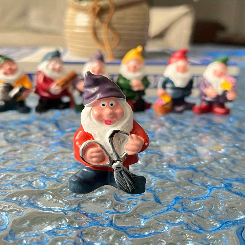 7 Dwarfs Statues Set for Fairy Garden Decor