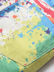 Paint Splash Cotton Slim Fit Jeans Men's Casual Street Style Denim Pants