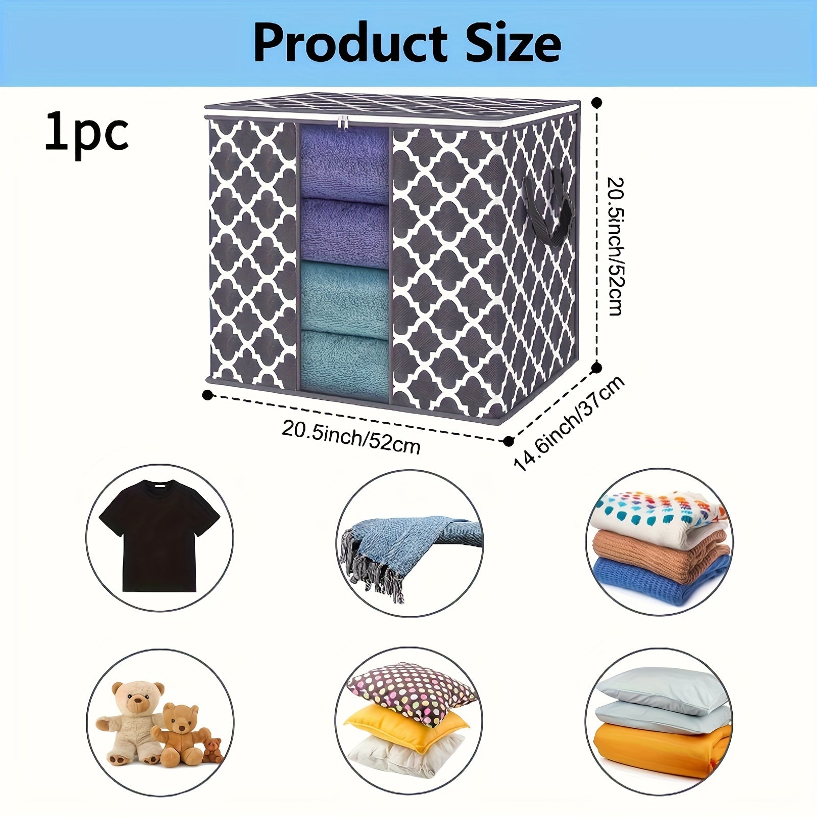 Bedding Storage Bag Non-woven Fabric Durable Handle Closet Organizer Blankets