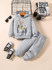 Baby Girl Floral Graphic Sweatshirt Pants Casual Set