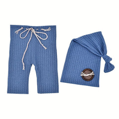 Newborn Knot Button Hat & Pants Set for Photography Props