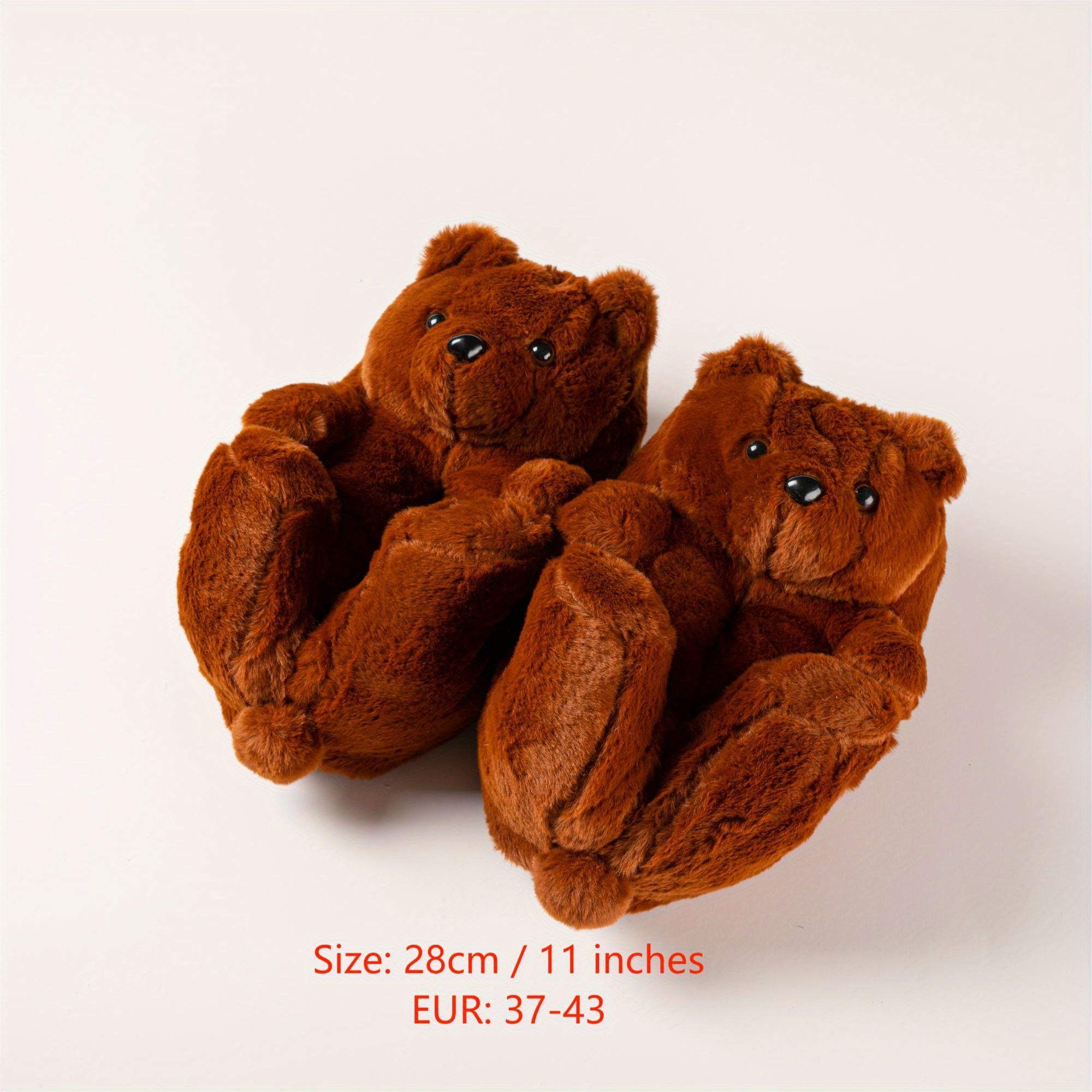 Women's Teddy Bear Plush Slippers Cozy Warm Soft Shoes
