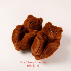 Women's Teddy Bear Plush Slippers Cozy Warm Soft Shoes