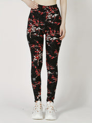 Floral Print Skinny Leggings Women's Stretchy Leggings
