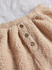 Soft Fuzzy Lounge Bottoms with Elastic Waistband Shorts