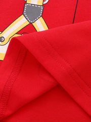 Boys Fireman Costume T shirt Kids Short Sleeve Top Spring Summer