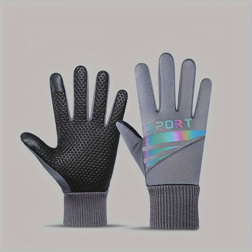 Winter Fleece Lined Warm Gloves For Women Men Anti Slip Waterproof Gloves