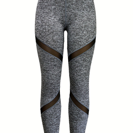 Women's Mesh Patchwork Yoga Leggings Butt Lifting High Stretch Pants