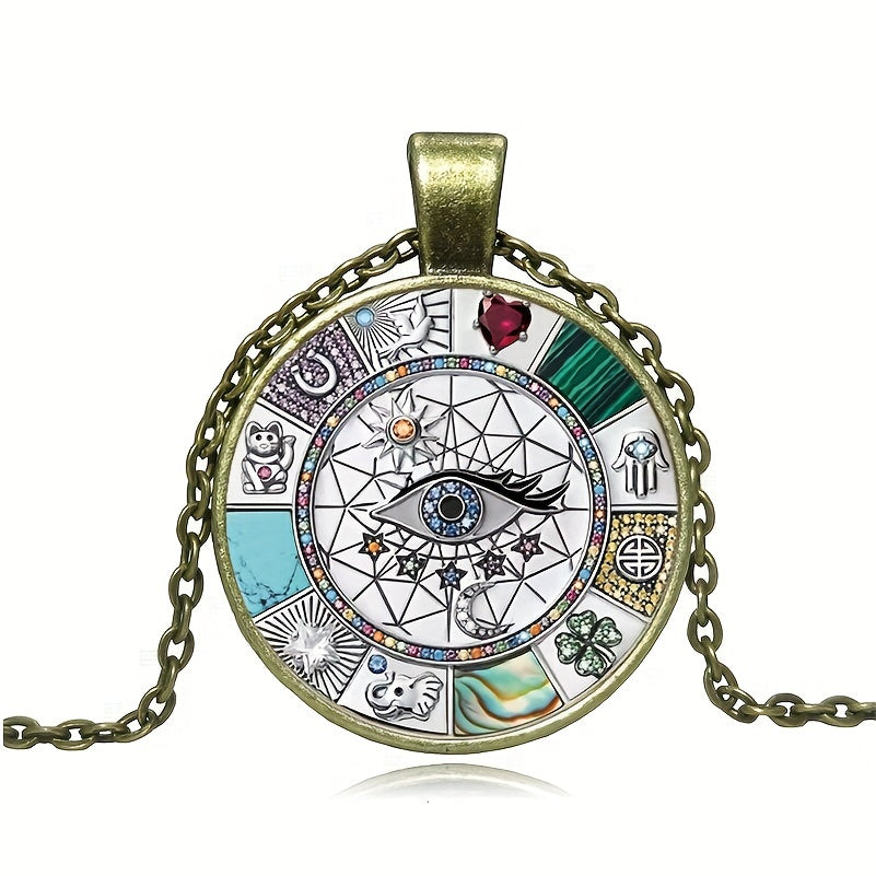 Eye Round Pendant Necklace Charm Jewelry Gift For Birthday Graduation