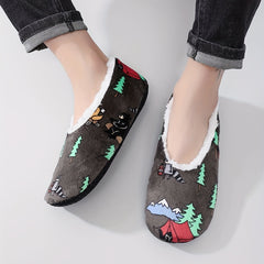 Cartoon Plant Cozy House Slippers Anti skid Slip on Shoes Indoor For Men