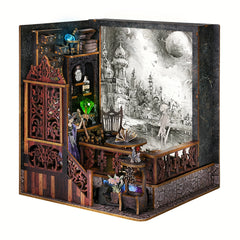 DIY Dollhouse Book Corner Shelf Insert 3D Wooden Puzzle