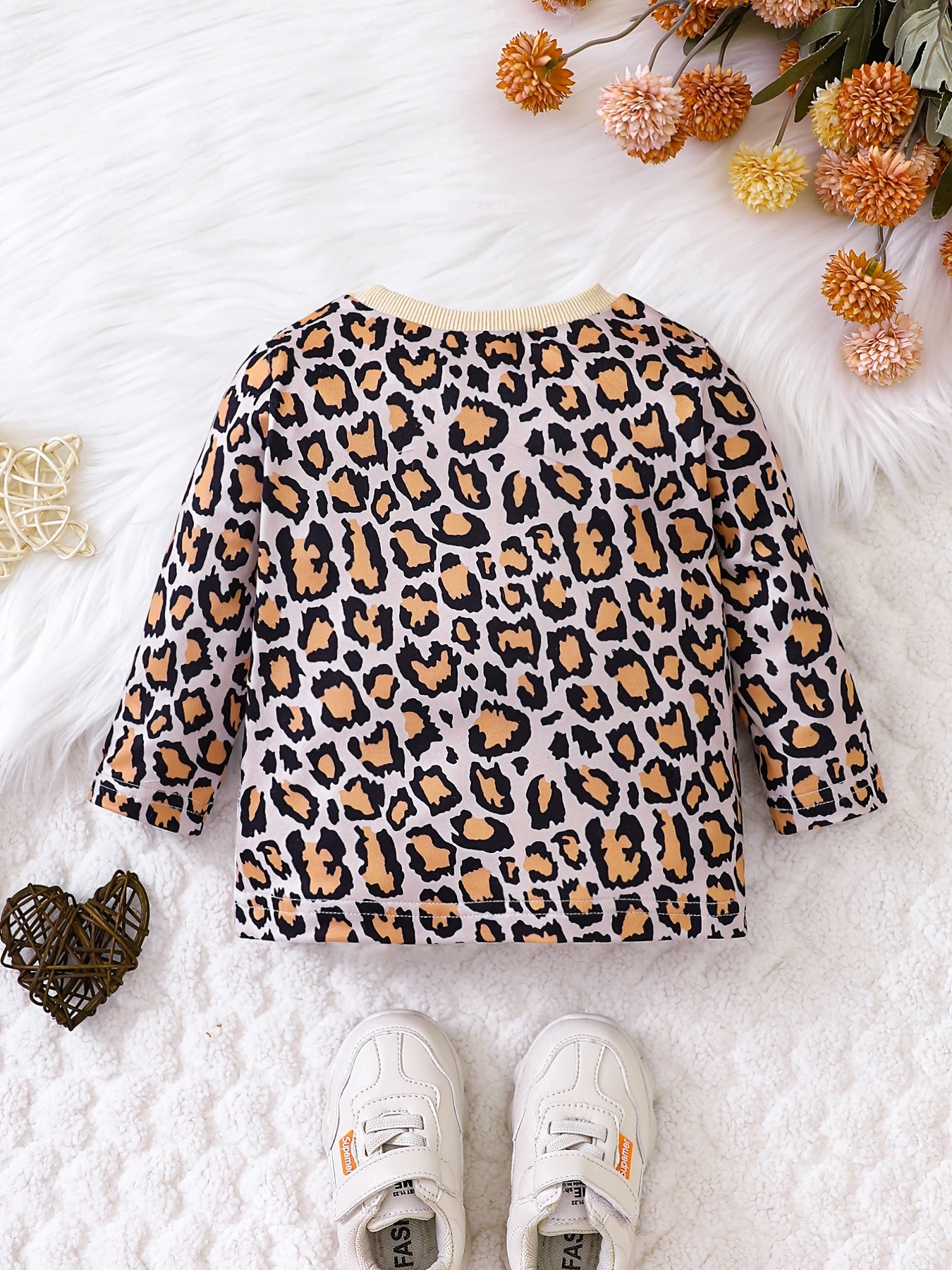 Infant Baby Girls Leopard CRAZY Letter Print Pullover Top