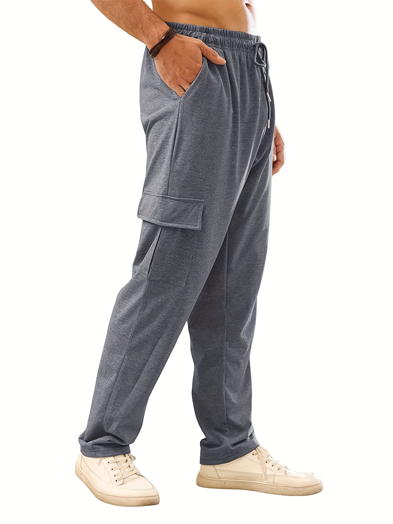 Men's Drawstring Sweatpants Loose Fit Cargo Pants