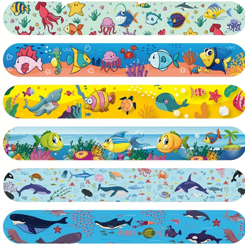 24pcs Ocean Animal Slap Bracelets Marine Life Designs Birthday Party Favors