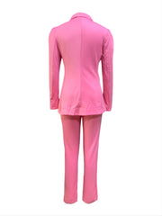 Women's Business Work Suit 2 Piece Outfits Blazer Jacket and Pencil Pant Sets