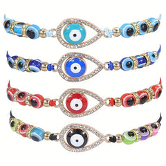 Adjustable Bracelet with Rhinestones & Beads - Perfect Gift for Women