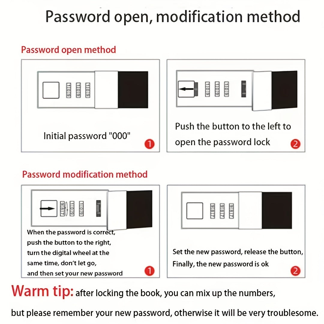 Secure Password Book Lock Journal Notebook Stationery