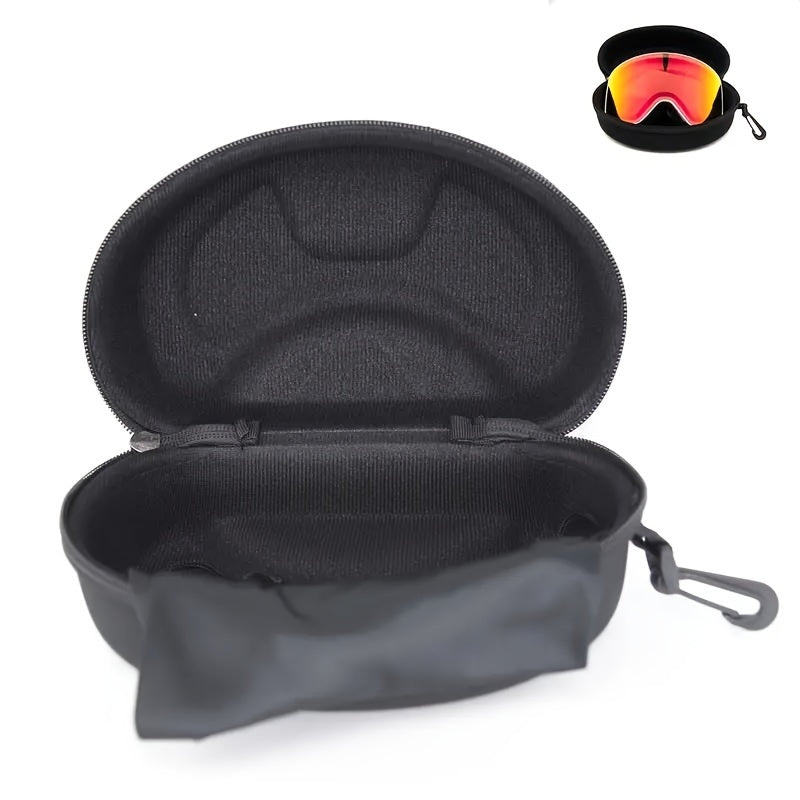 Skiing Snowboard Glasses Storage Box Hard Case Ski Goggle Portable Zipper