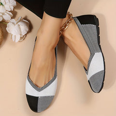 Women's Breathable Knit Flat Shoes Lightweight Slip On Shoes