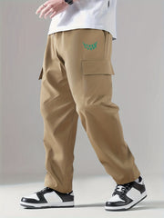 Print Drawstring Cargo Pants Men's Casual Outdoor Trousers