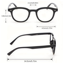 Men's Round Small Frame Flat Preppy Plastic Glasses