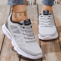 Women's Breathable Mesh Sneakers Lace Up Non Slip Lightweight Shoes
