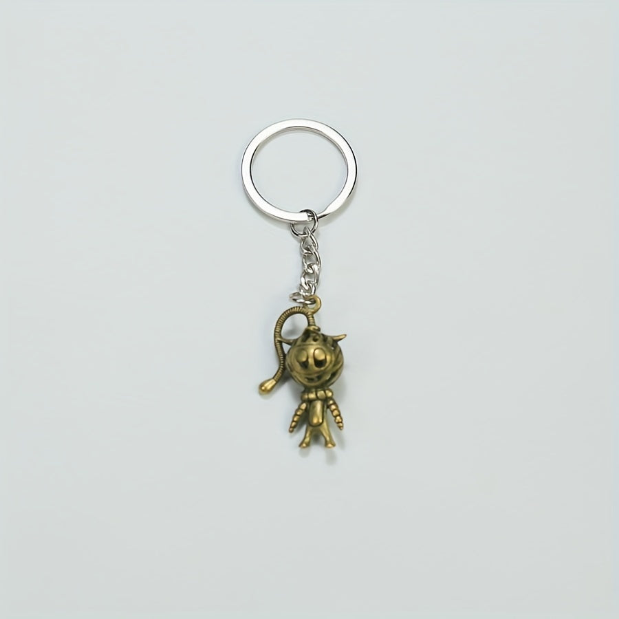 Retro 3D Hollow Robot Key Chain Bag Pendant Christmas Gift