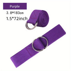 Cotton Yoga Strap With Metal D Ring