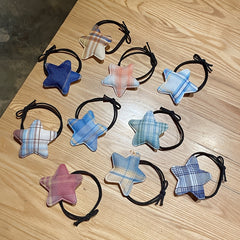 10pcs Plaid Star Hair Tie Bands for Girls
