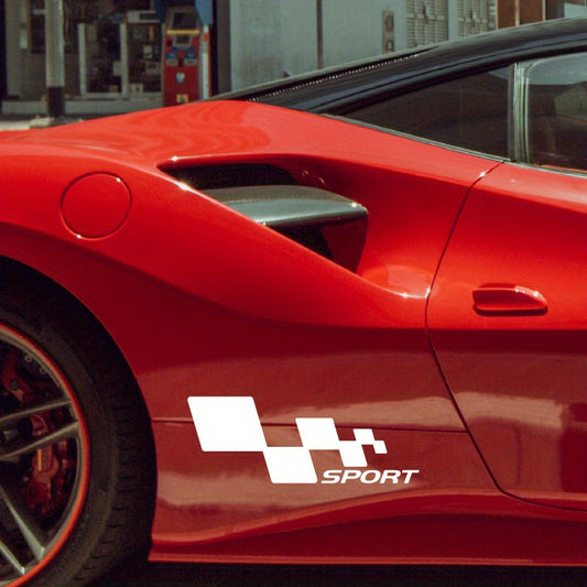 2pcs Reflective Racing Lattice Car Stickers. Square Graphic Design
