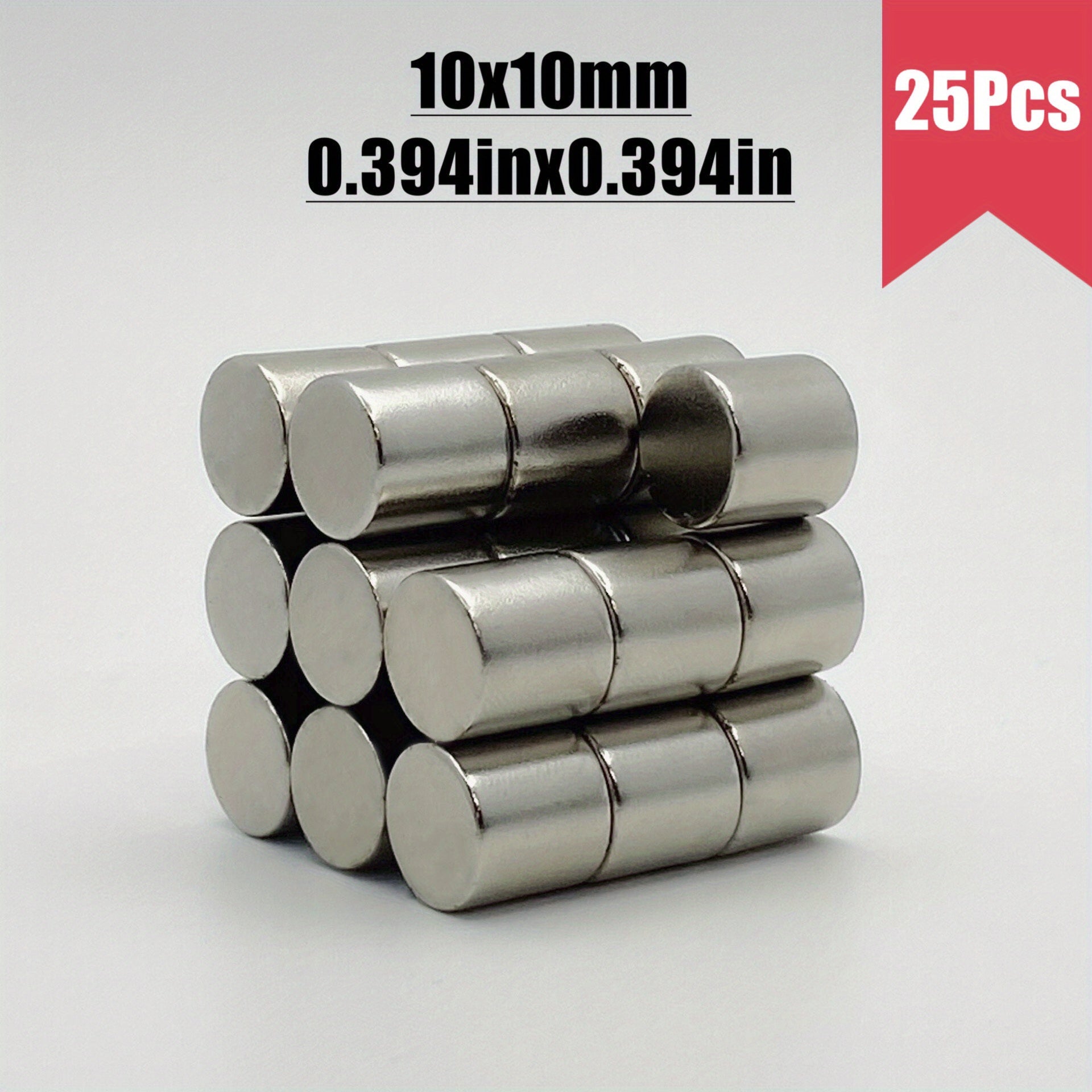 25x 10x10mm Neodymium Magnets Heavy Duty Rare Earth Crafts Construction Office
