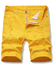 Men's Ripped Denim Shorts Casual Straight